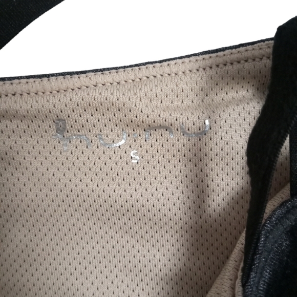 Hu-Nu Cross Back Black Grey Performance Exercise Workout Tank with Peplum SZ S - Picture 4 of 8